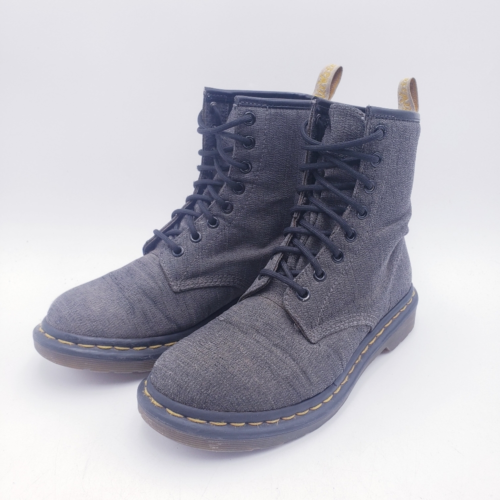 Dr. Martens Vegan Castile Mid Ankle Boot 8 Eye Lace Up Grey‎ Women's Size 7